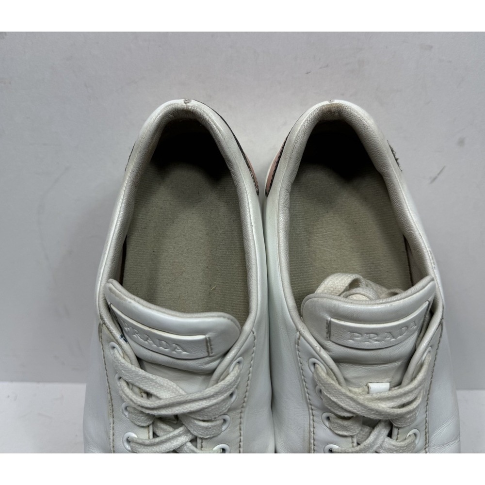 Prada Speech Bubble Comic Low Top 779 White Leather Shoes Womens Size 8.5 US - Picture 10 of 10